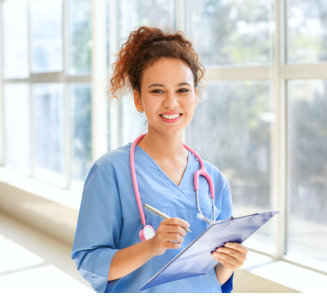 nurse smiling