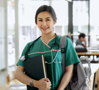 nurse smiling