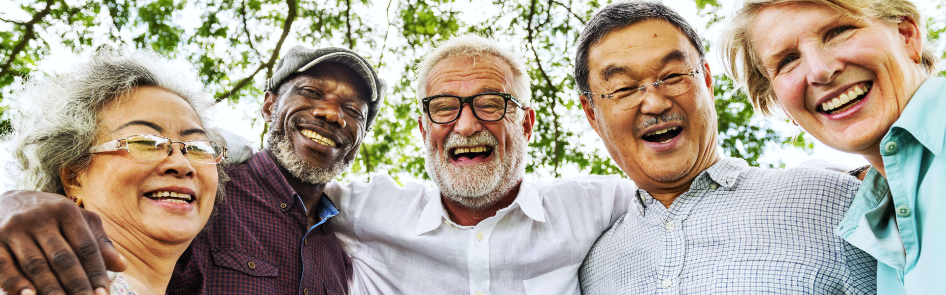 elderly people smiling