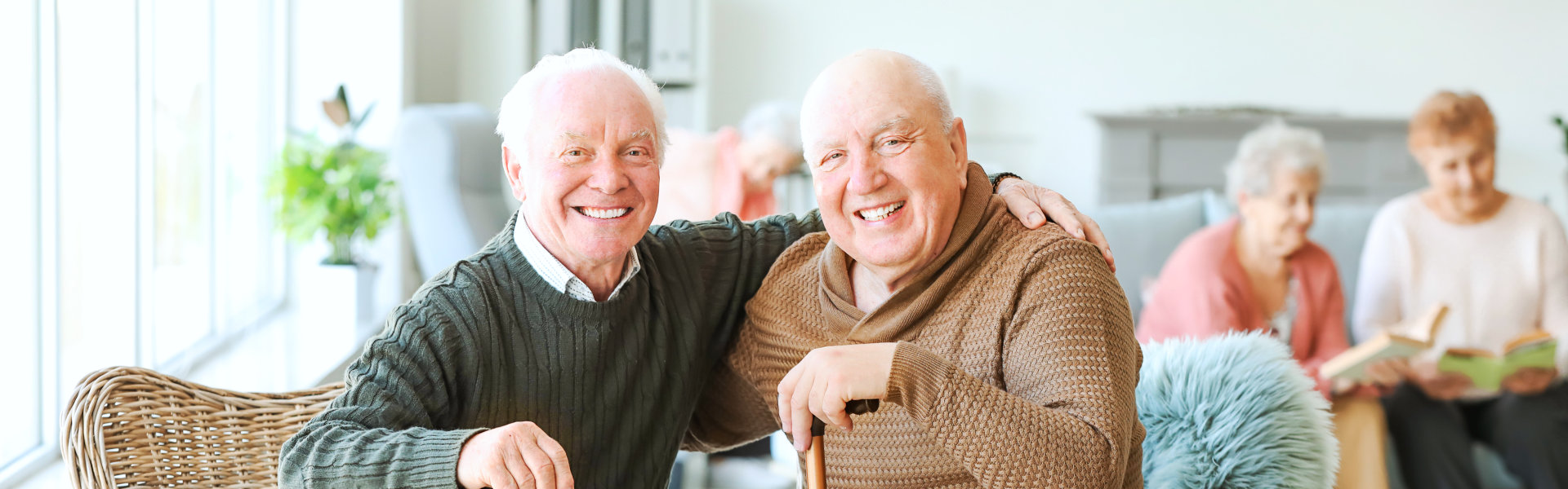 elderly people smiling